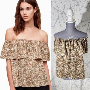 Wilfred Leopard Print Off Shoulder Promener Blouse